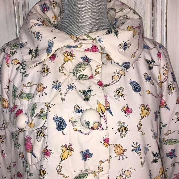 Unique Nature Novelty Print Puffy Buttons Puffer Jacket Size Medium - Picture 4 of 16